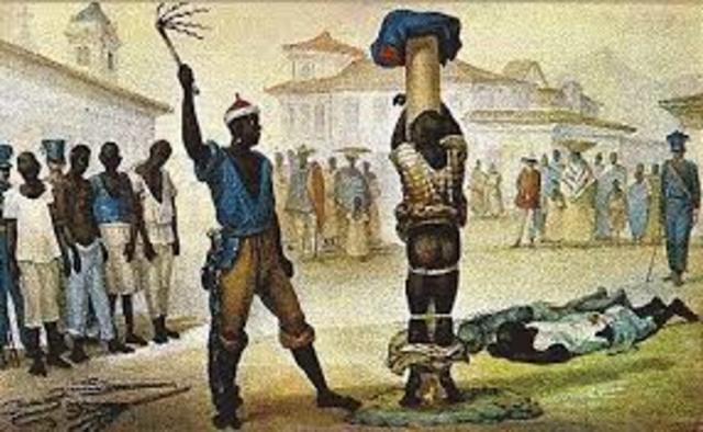 Uso de esclavos africanos e indigenas