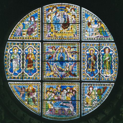 Vetrata del duomo di Siena Storie della Vergine di Duccio Buoninsegna