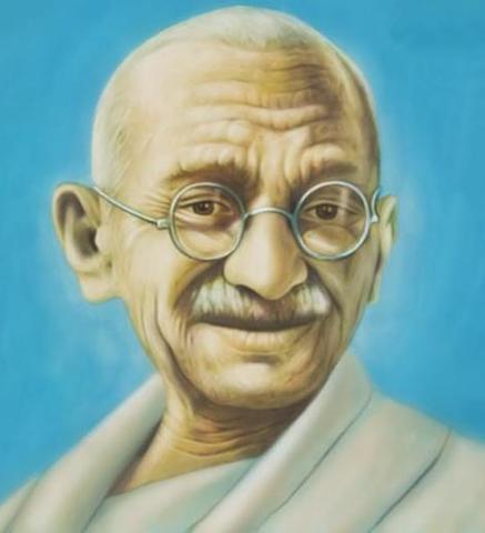 Mahatma Gandhi conduce protesta.