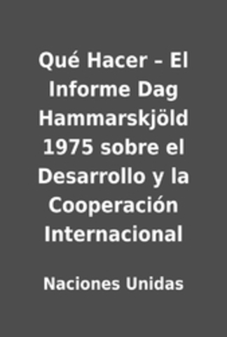 El informe de Dag Hammarskjöld