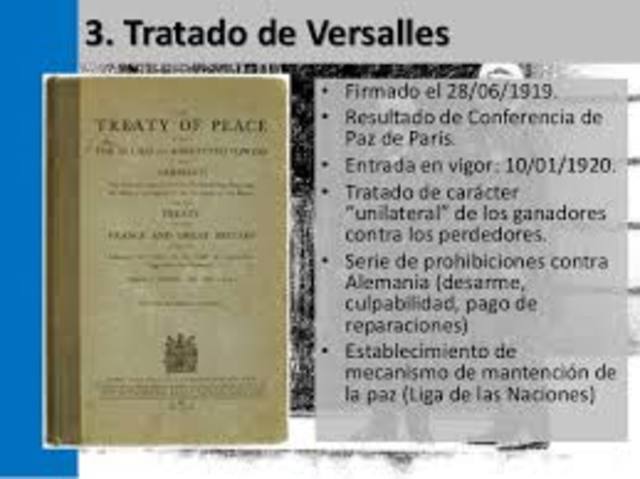 Tratado de Versalles,Primera Guerra Mundial.