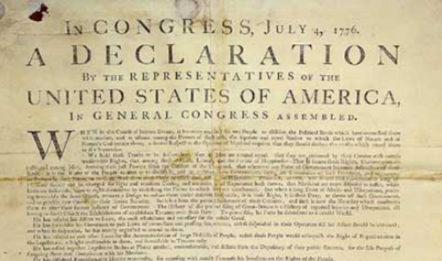 La Declaración de Independencia de los Estados Unidos