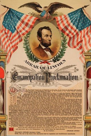 The issuing of the Emancipation Proclamation