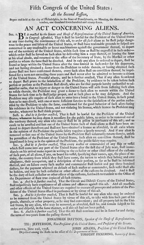 The Alien and Sedition Acts