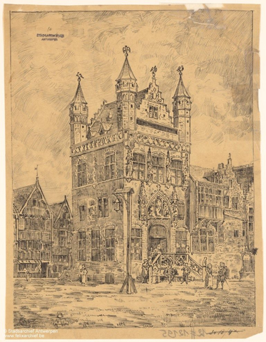 plannen en afbraak oud stadhuis voor het nieuwe