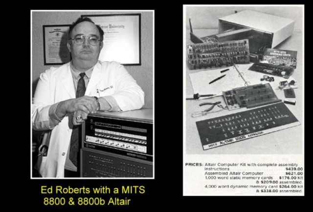 Creación del "Altair 8800" (En Albuquerque Henry Edward Roberts, fabricó la Altair 8800, una de las primeras computadoras personales para aficionados)
