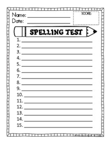 spelling tests