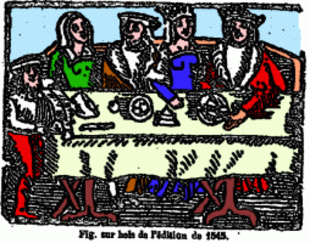 Guillaume Tirel, alias Taillevent, lived from 1310 – 1395 and was the chef to several French kings, including Philip VI, Charles V and Charles VI from around 1325.