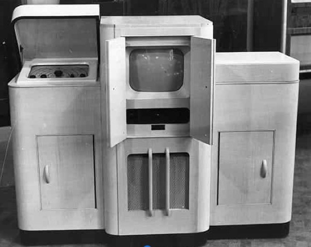 A family watching television at home.
