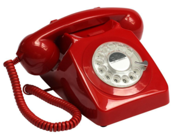 Invención del primer teléfono de disco.