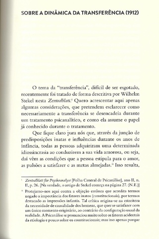 Áustria - Freud publica: "A Dinâmica da Transferência"