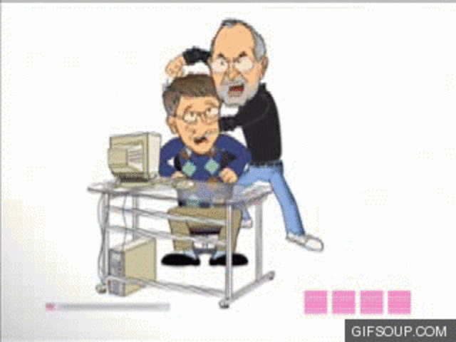 El día que Jobs llamó ladrón a Bill Gates (Cuando  Gates anunció Windows 1.0 después de la salida del Mac, Steve Jobs cogió tal enfado que pidió que empleados de Apple llamaran a Bill Gates para que se presentara el el Campus de Apple)