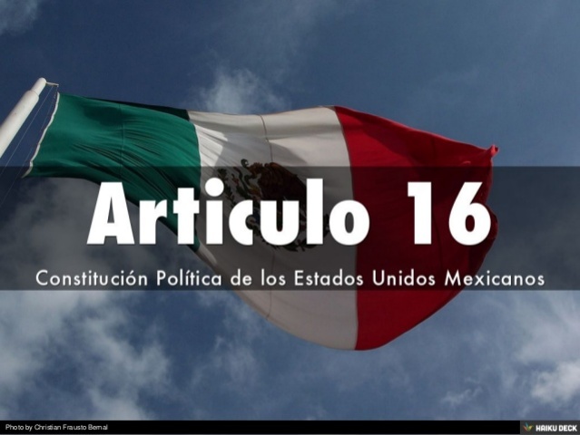 Reforma del Artículo 16 Constitucional