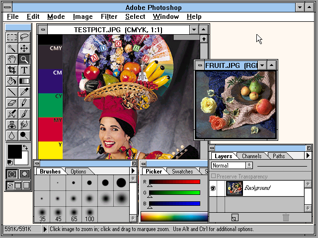 1994-1995. aparece la versión Mac de Photoshop 3.0.