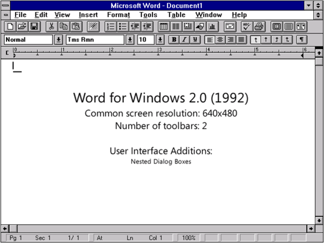 Segúnda versión de Microsoft Word 2.0