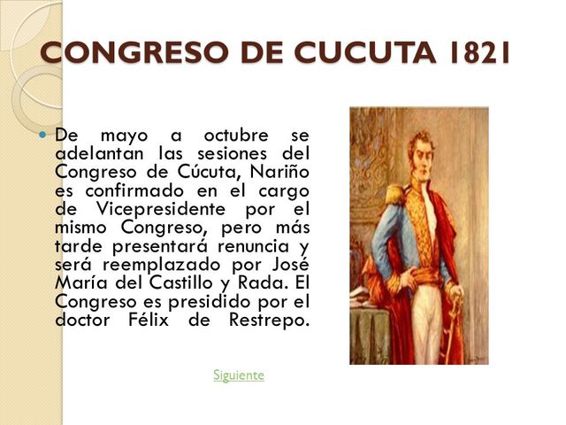 1821 CONGRESO DE CUCUTA