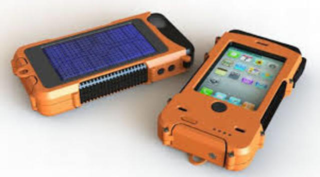 carcasa protectora para iPhone con paneles solares