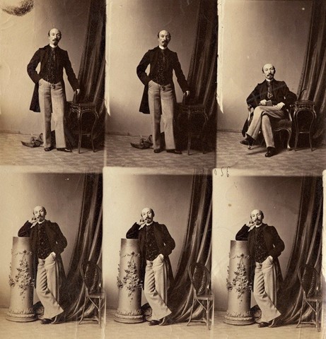 Planteo en 1854. Cartes de visite: es un sistema de positivado de diez fotografías en una sola hoja.