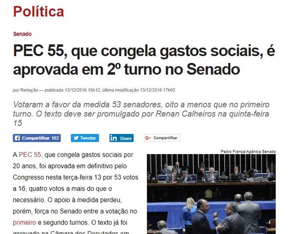 Proposta de Emenda à Constituição 55/2016