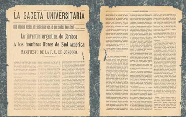 Reforma Universitaria. “El Manifiesto Liminar”