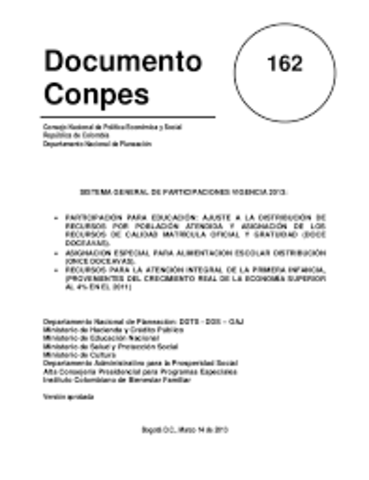 Conpes 162 (2013)