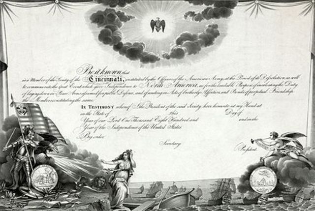 Military officers form Society of the Cincinnati