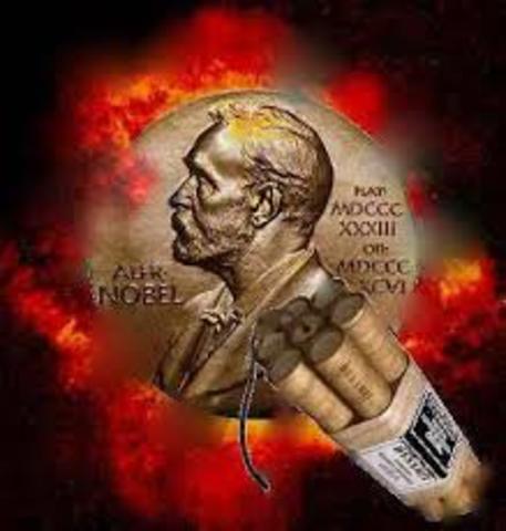 Alfred Nobel experimenta con dinamita