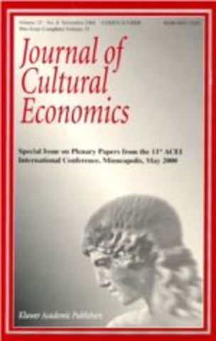 Primer ejemplar de Journal Of Cultural Economics