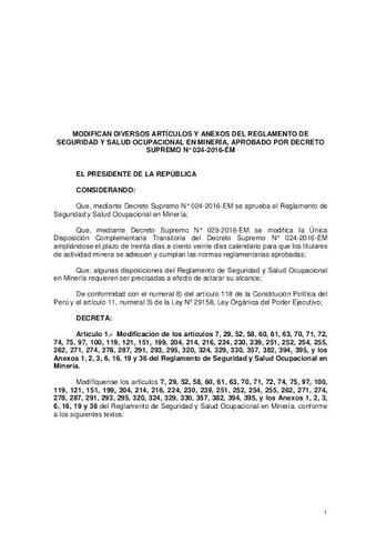 Aprobación del proyecto de decreto