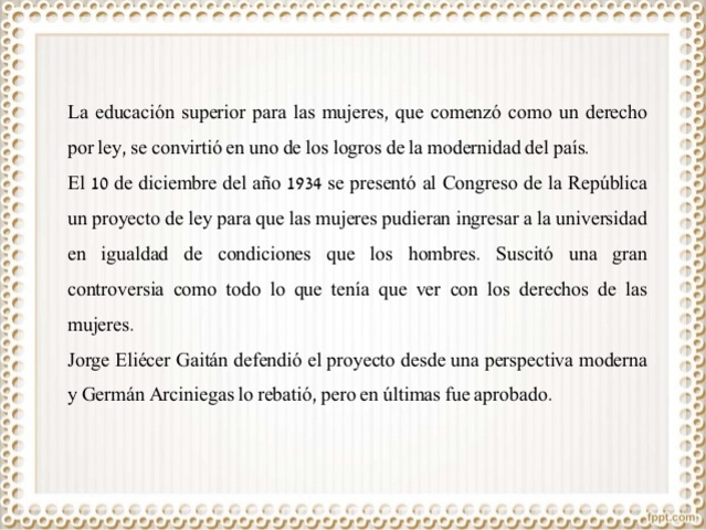 EDUCACIÓN SUPERIOR PARA LAS MUJERES