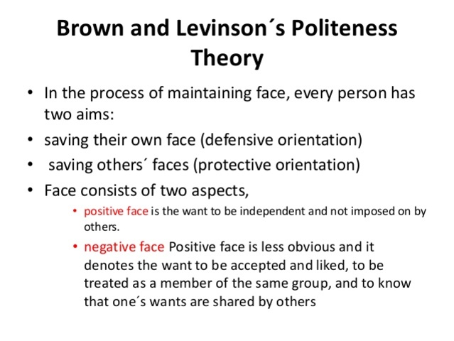 Brown & Levinson - Politeness Theory