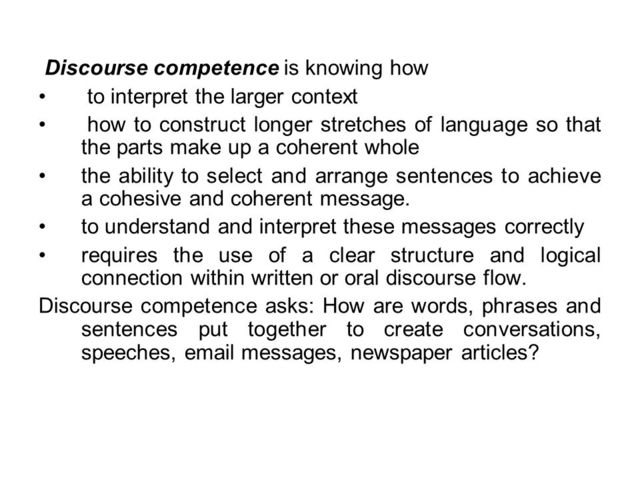 Alcon - Discourse Competence