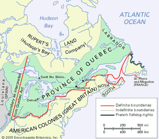 Coercive/ Intolerable Acts: Quebec Act
