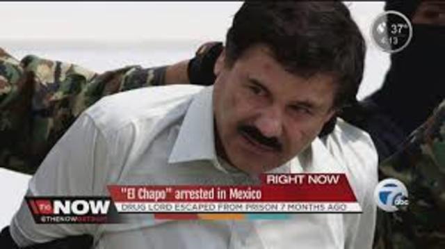 Mexican President Enrique Peña Nieto announces the recapture of drug lord Joaquín “El Chapo” Guzmán, six months after he escaped prison