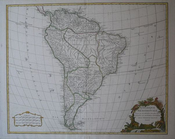 Mapa de América del Sur.