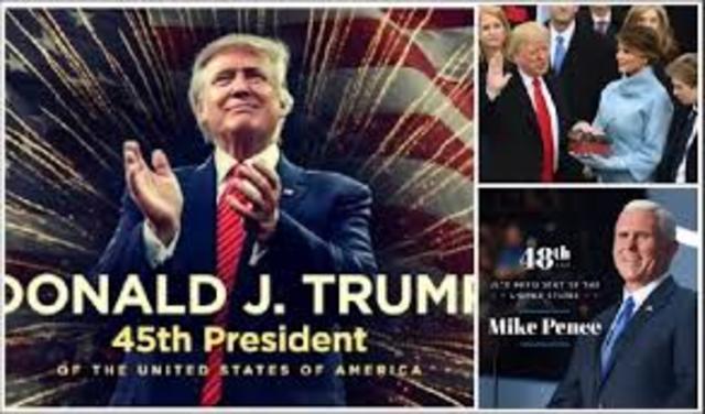 Donald Trump is inaugurated as the 45th President of the United States of America and Mike Pence as the 48th Vice President