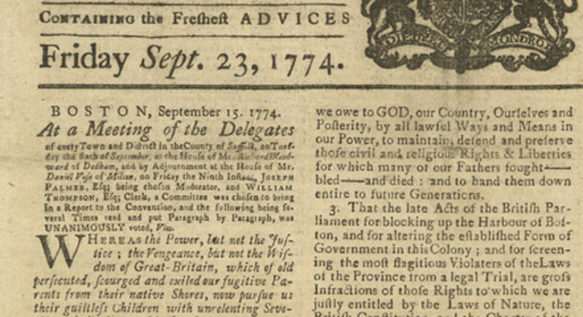 Coercive/Intolerable acts: M