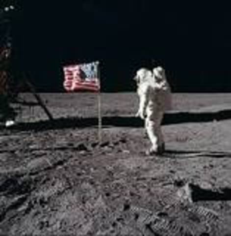 First footprints on moon