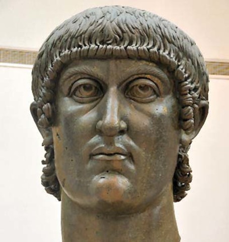 Kejser Konstantin er døende og lader sig døbe.