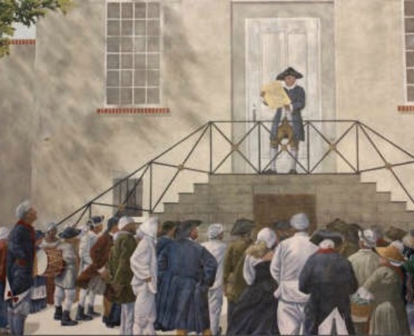 The Declaration of Independence is read publicly