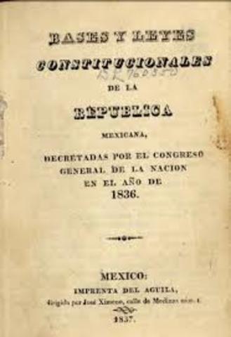 LAS SIETE LEYES O CONSTITUCIÓN DE RÉGIMEN CENTRALISTA.