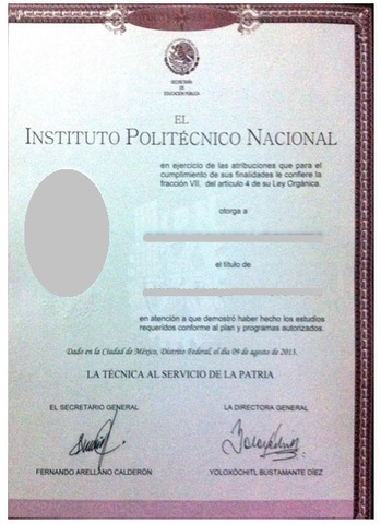 Titulos expedidos por el IPN