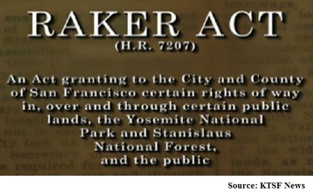 Mayor Phelan applies to the Interior Department for a permit for water storage in Hetch Hetchy Valley. Secretary of the Interior Ethan Hitchcock promptly denies the request
