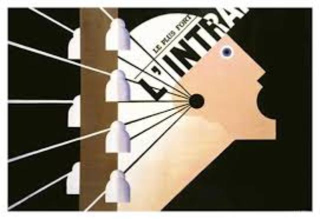 El modernismo pictórico: Cassandre, cartel de L’Intransiegeant.