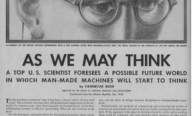 Vannevar Bush publicó "As we may think"