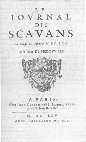 Primeras revistas "Philosophical Transactions y Journal des Scavans