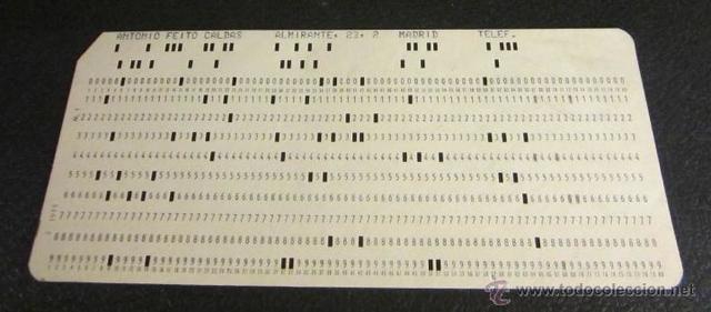 Catálogo de libros mediante tarjetas perforadas.