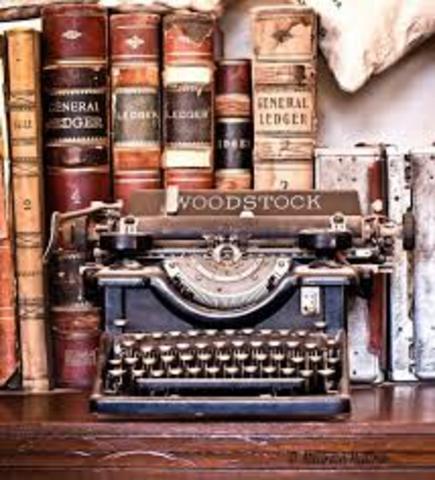 Uso de la máquina de escribir en bibliotecas