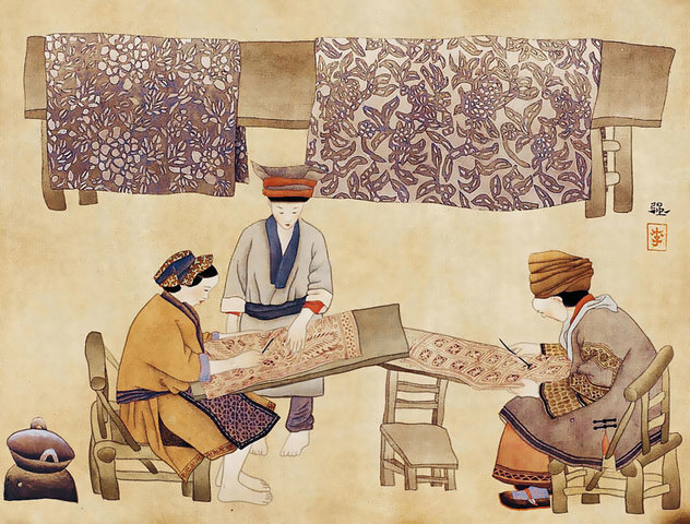 Estampación de tejidos para procedimientos xilográficos