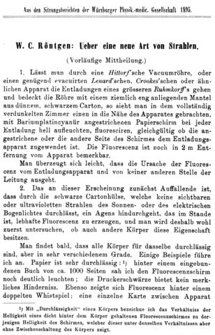 Primera Demostración de Rayos X